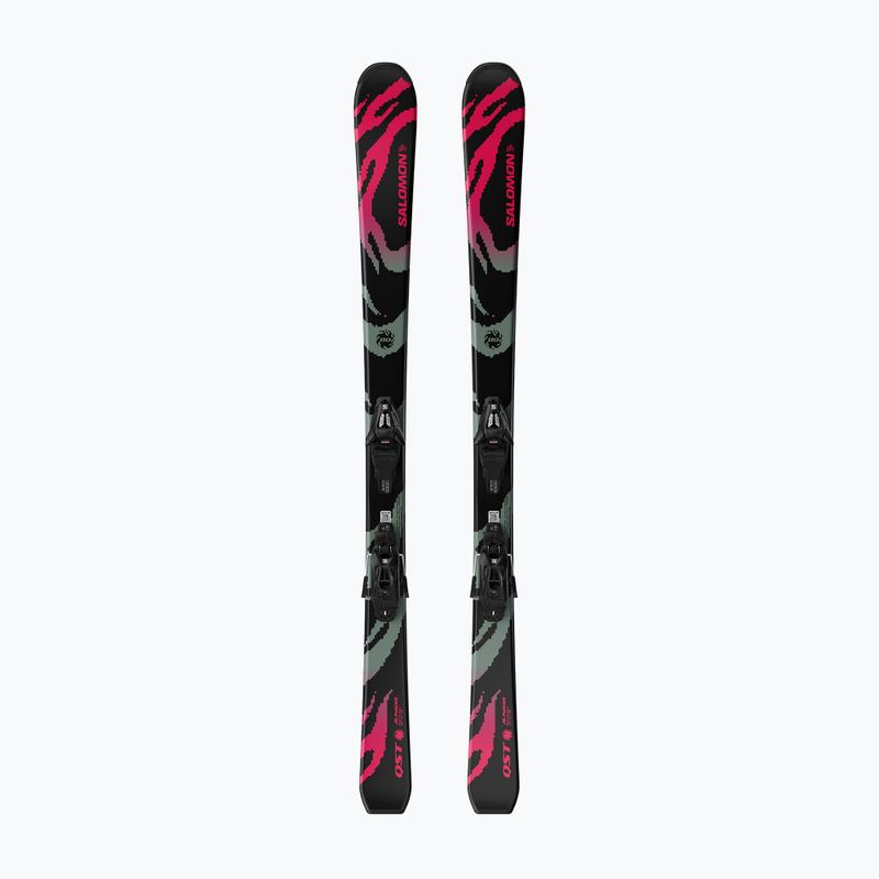 Sci alpini da bambino + attacchi Salomon QST Jr Black S + C5 GW black/neon punch