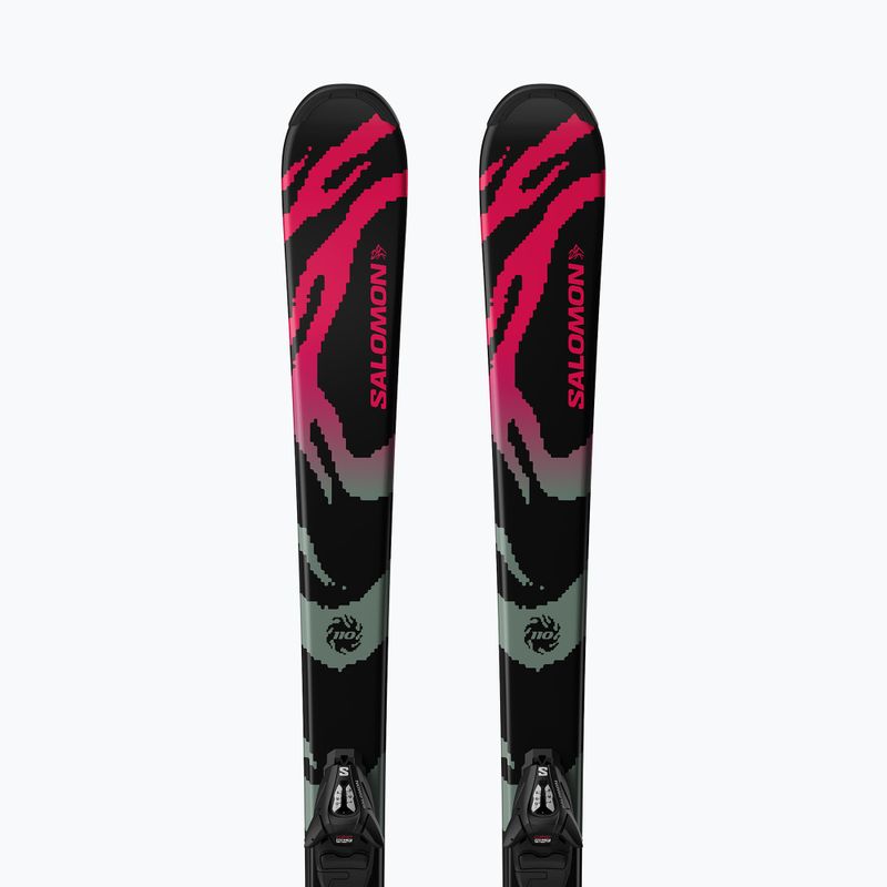 Sci alpini da bambino + attacchi Salomon QST Jr Black S + C5 GW black/neon punch 5