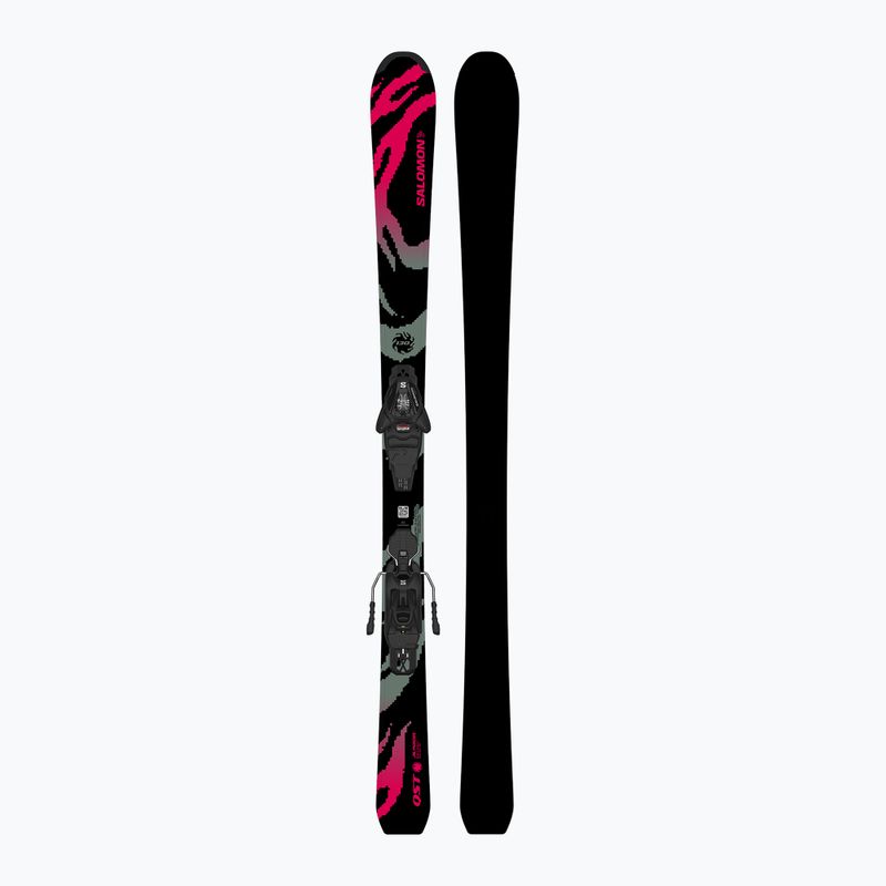Sci alpini da bambino + attacchi Salomon QST Jr Black M + L6 GW black/neon punch 3