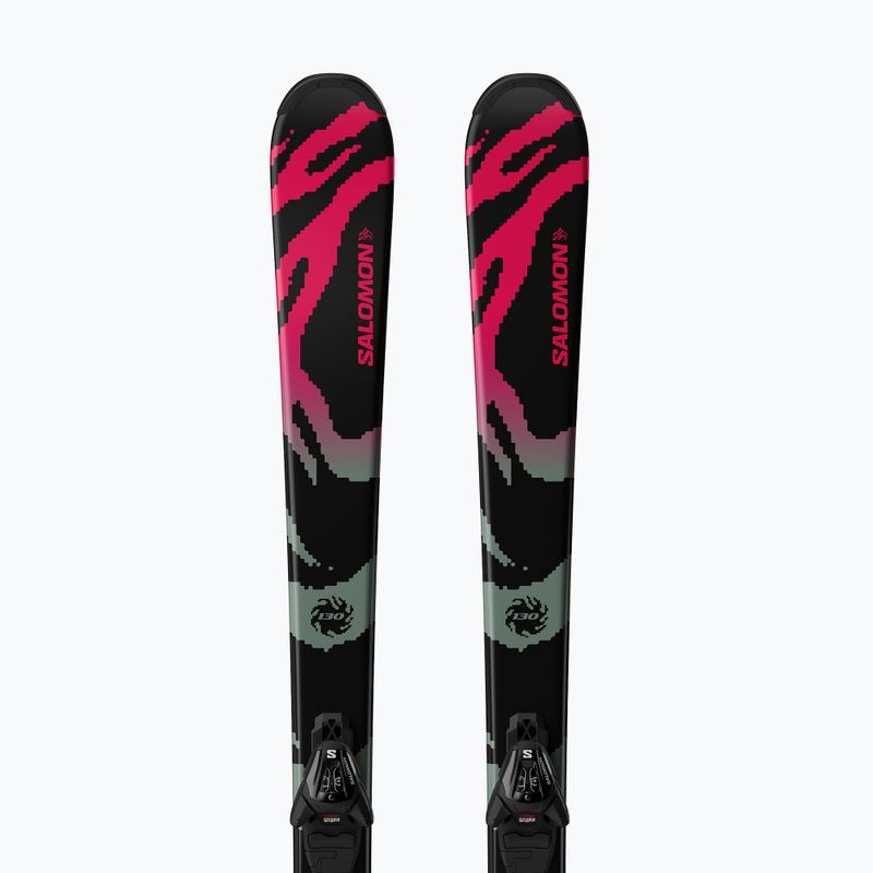 Sci alpini da bambino + attacchi Salomon QST Jr Black M + L6 GW black/neon punch 5