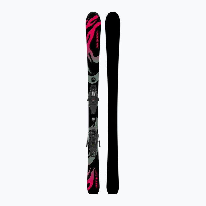Sci alpini da bambino + attacchi Salomon QST Jr Black M + C5 GW black/neon punch 3