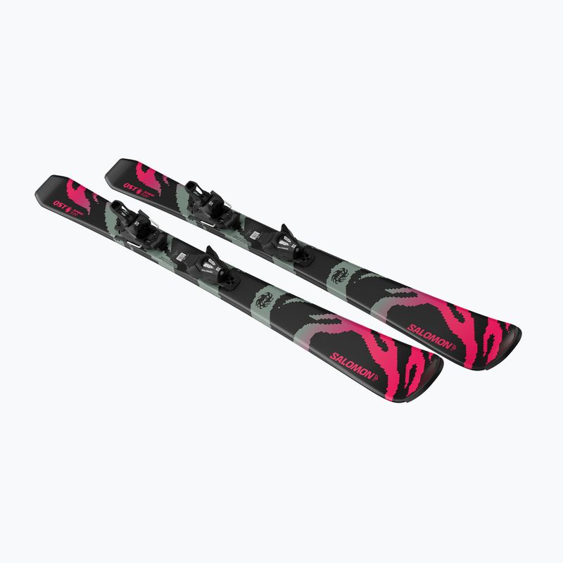 Sci alpini da bambino + attacchi Salomon QST Jr Black M + C5 GW black/neon punch 4