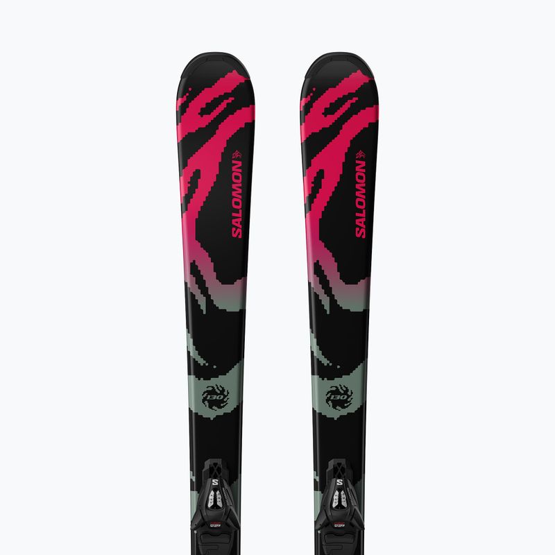 Sci alpini da bambino + attacchi Salomon QST Jr Black M + C5 GW black/neon punch 5