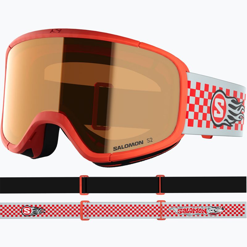 Maschera da sci per bambini Salomon Rio S2 cherry tomato/flash tonic orange 2