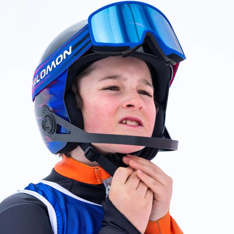 Casco da sci per bambini Salomon Equipe Fis + Chinguard Jr black/flames 6