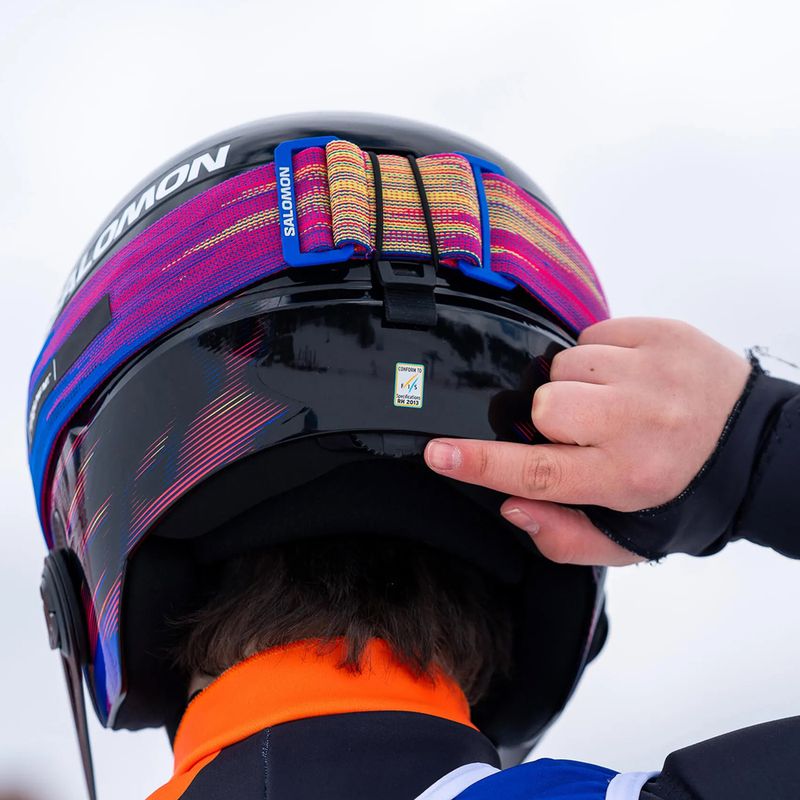 Casco da sci per bambini Salomon Equipe Fis + Chinguard Jr black/flames 7