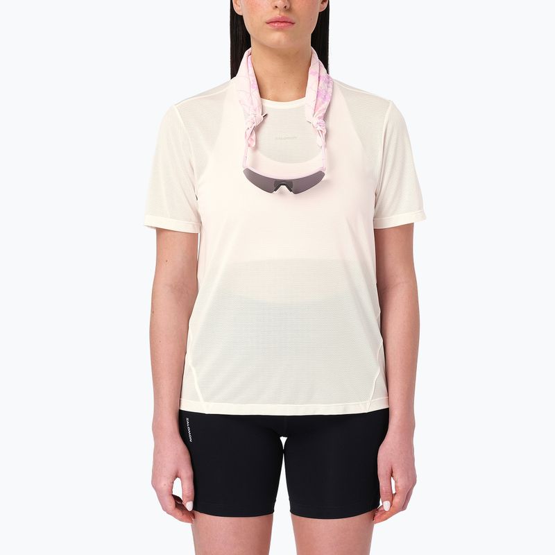 Maglia da running da donna Salomon Shakeout Core GFX SS Tee whisper white/pink frosting