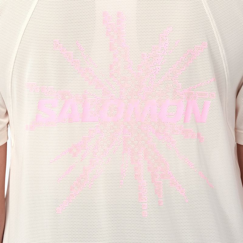 Maglia da running da donna Salomon Shakeout Core GFX SS Tee whisper white/pink frosting 4