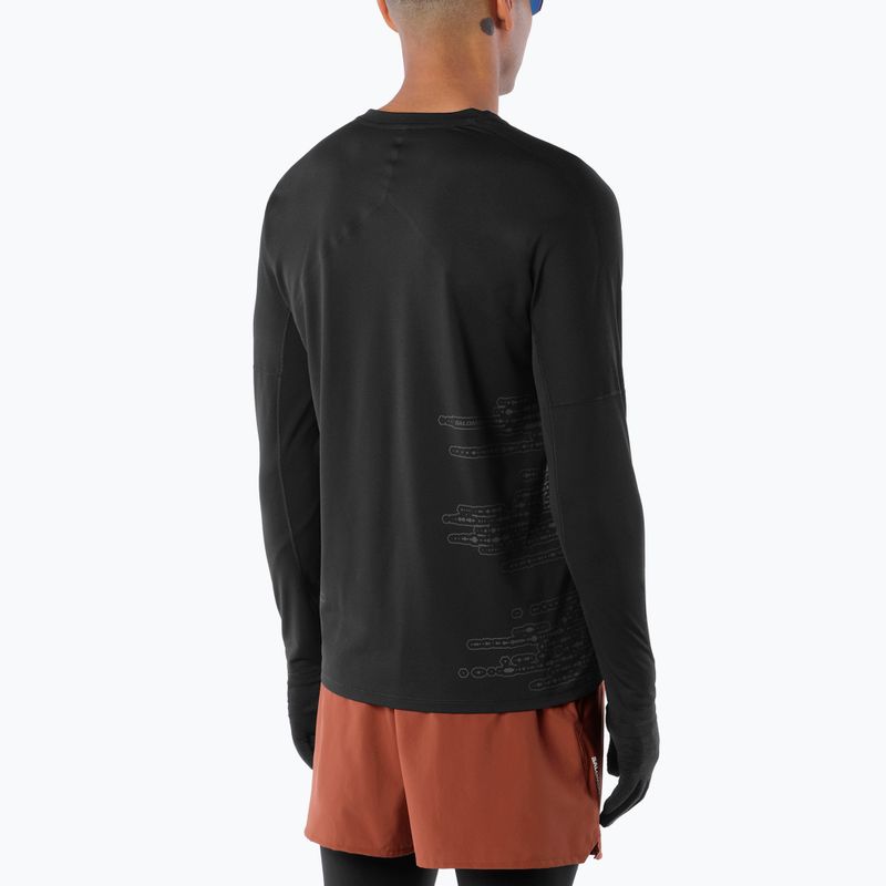 Longsleeve da running uomo Salomon Sense Aero GFX Tee LS deep black/black beauty 2