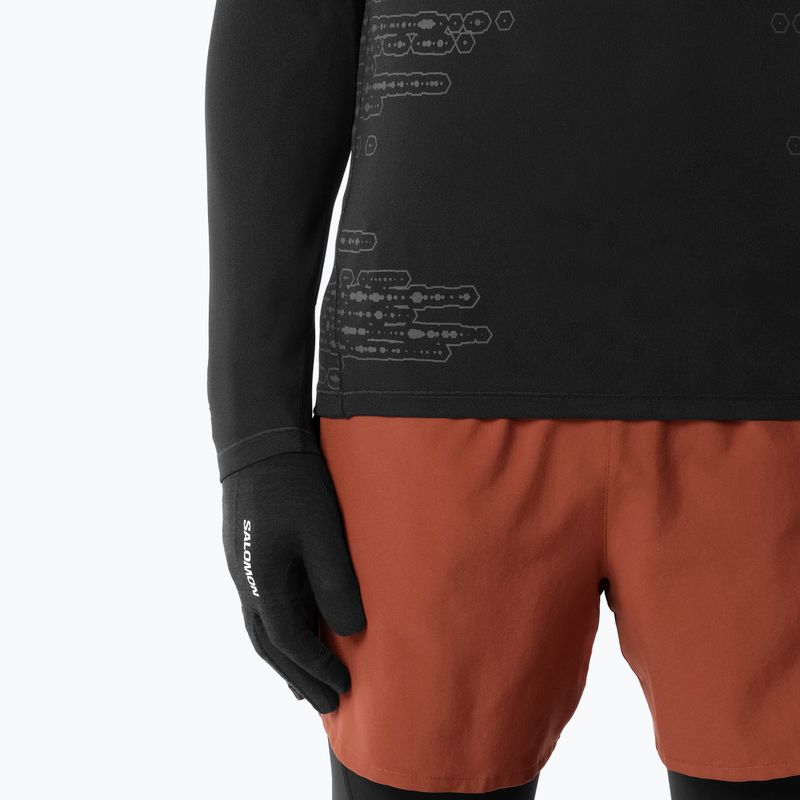 Longsleeve da running uomo Salomon Sense Aero GFX Tee LS deep black/black beauty 3