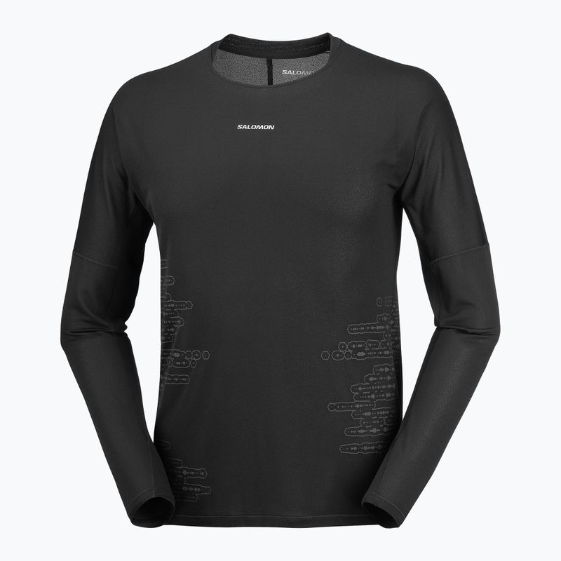 Longsleeve da running uomo Salomon Sense Aero GFX Tee LS deep black/black beauty 4