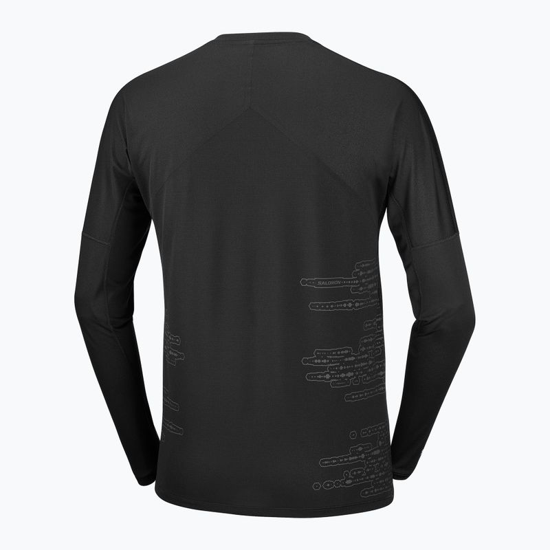Longsleeve da running uomo Salomon Sense Aero GFX Tee LS deep black/black beauty 5