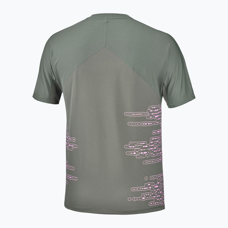Maglia da corsa da uomo Salomon Sense Aero GFX Tee SS castor gray/pink frosting 5