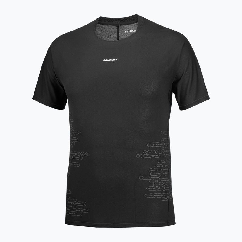 Maglia da corsa da uomo Salomon Sense Aero GFX Tee SS deep black/black beauty 4
