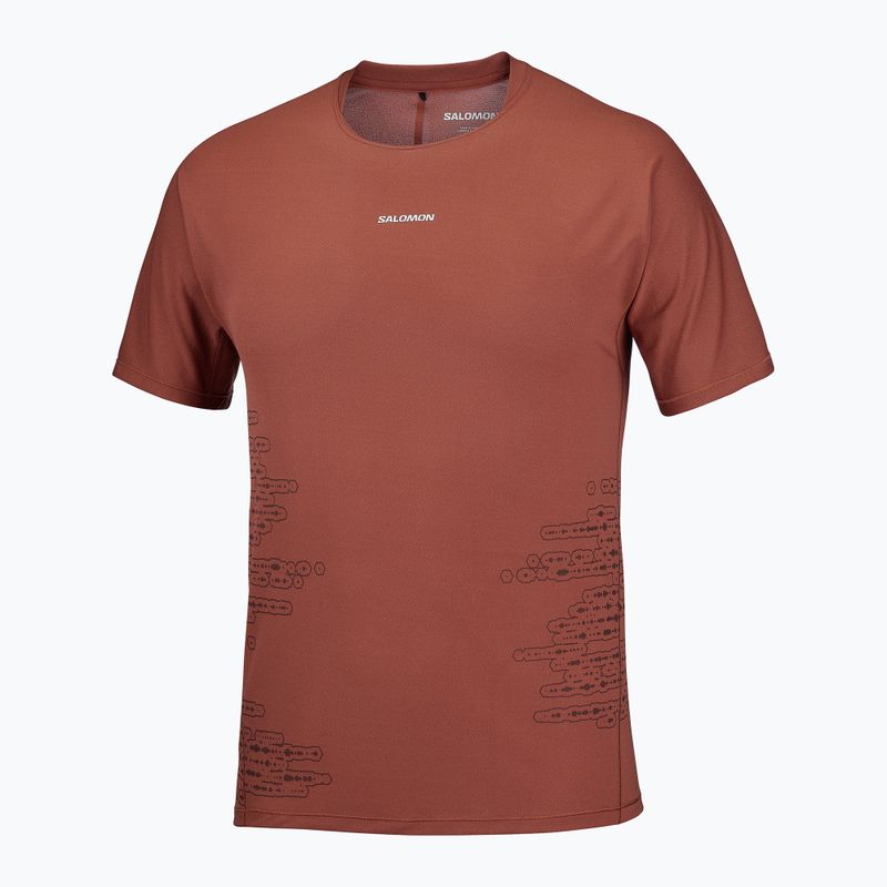 Maglia da corsa da uomo Salomon Sense Aero GFX Tee SS burnt umber/coffee bean 4