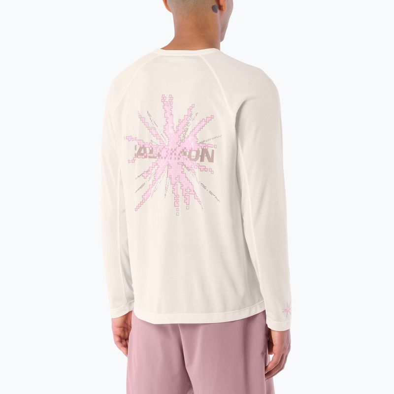 Longsleeve da running uomo Salomon Shakeout Core Tee GFX LS whisper white/pink frosting 2