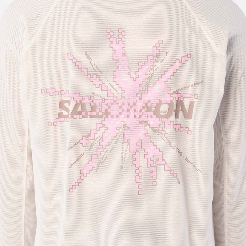 Longsleeve da running uomo Salomon Shakeout Core Tee GFX LS whisper white/pink frosting 3
