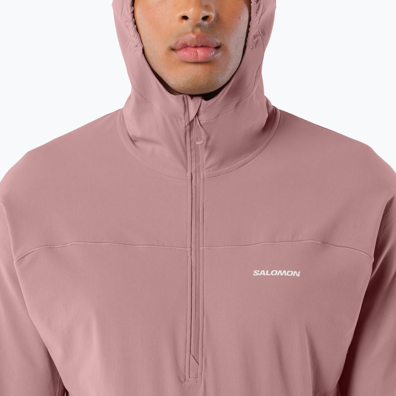 Felpa da corsa uomo Salomon Sense Aero Hybrid Half Zip Hooded antler 4