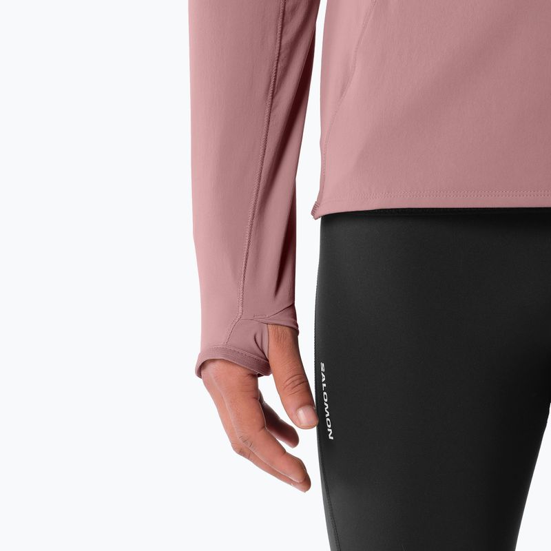 Felpa da corsa uomo Salomon Sense Aero Hybrid Half Zip Hooded antler 6