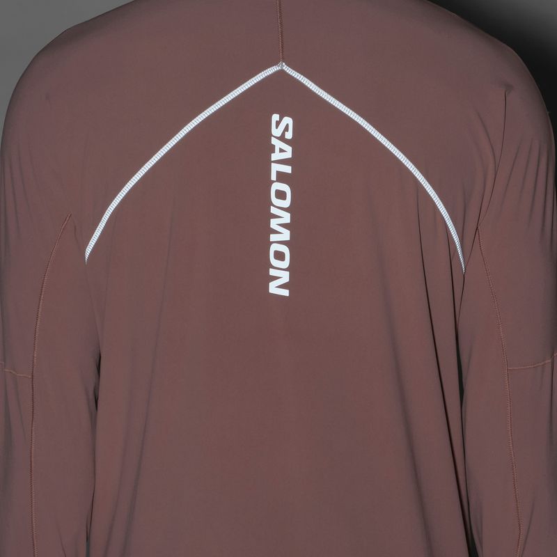 Felpa da corsa uomo Salomon Sense Aero Hybrid Half Zip Hooded antler 7