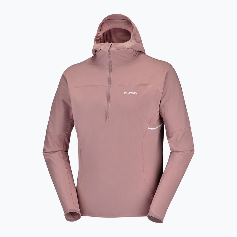 Felpa da corsa uomo Salomon Sense Aero Hybrid Half Zip Hooded antler 8