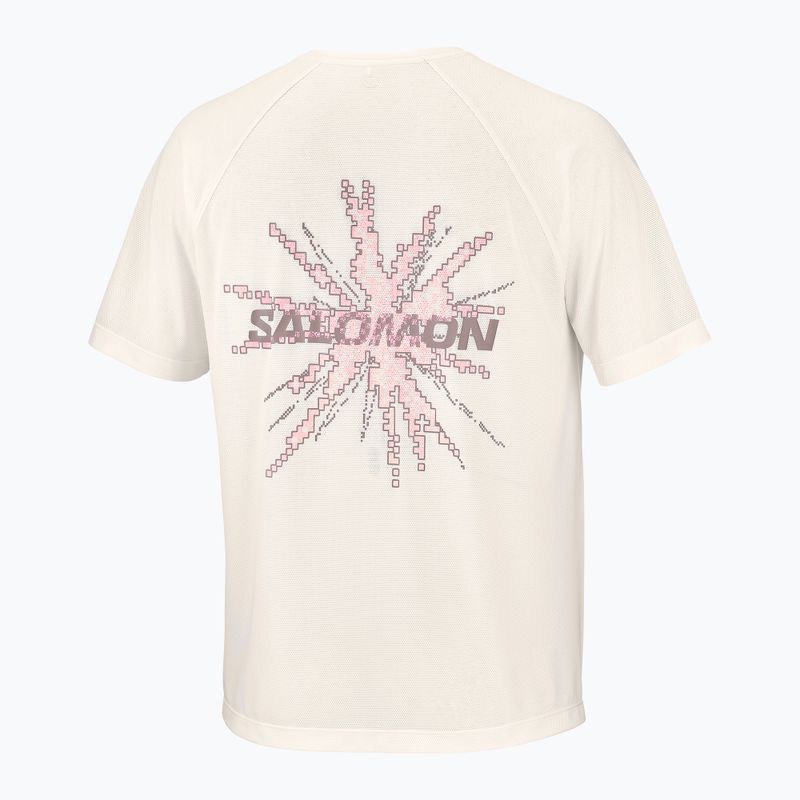 Maglia da corsa da uomo Salomon Shakeout Core GFX SS Tee whisper white/pink frosting 6