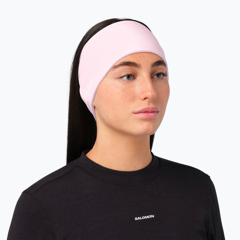 Fascia per la testa Salomon Run Tech Headband icy pink 3