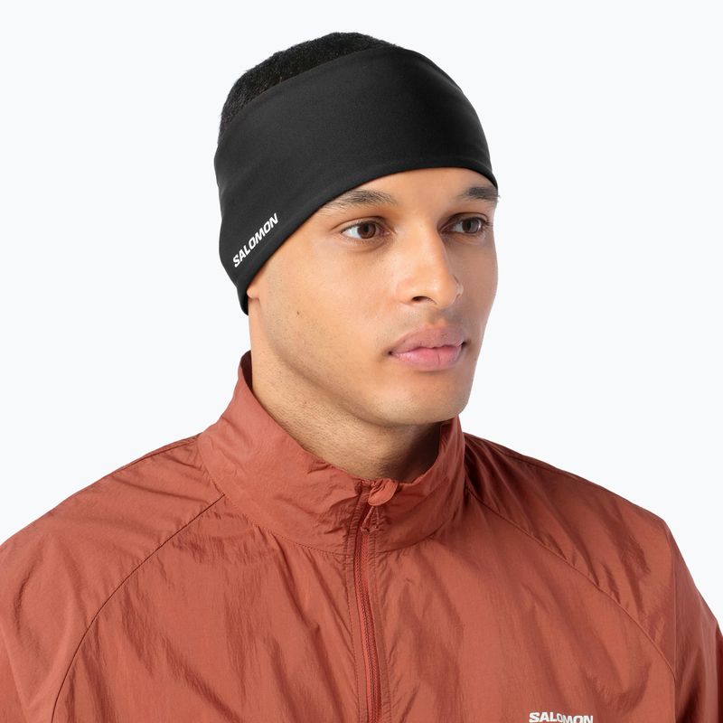 Fascia per la testa Salomon Run Tech Headband deep black 2