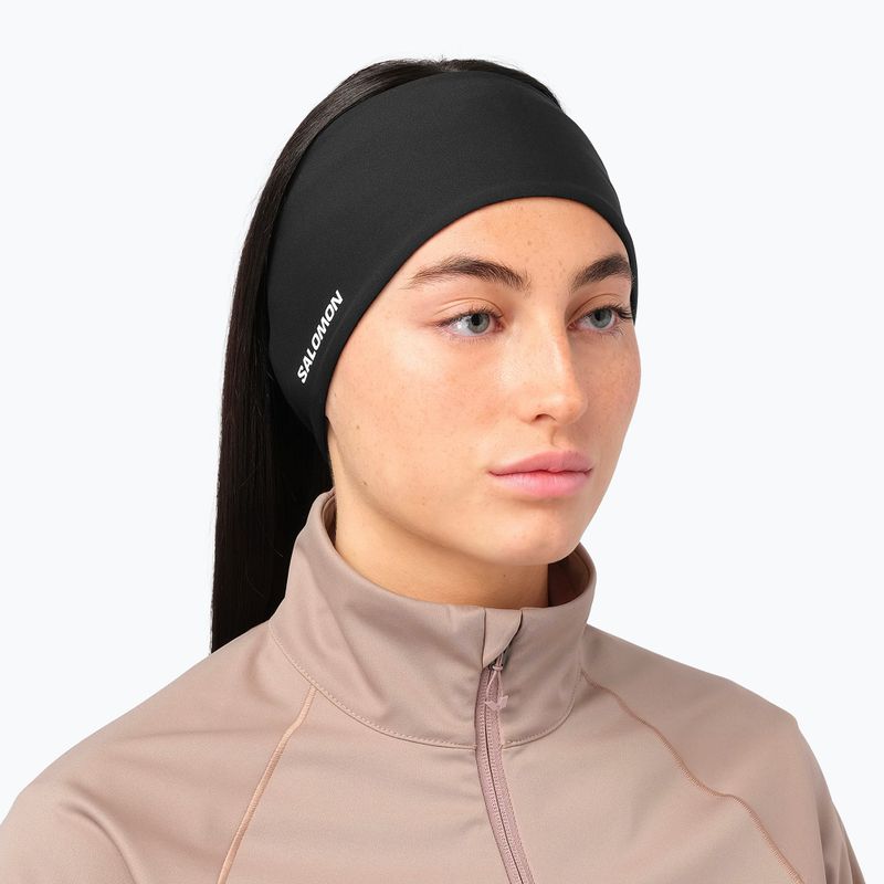 Fascia per la testa Salomon Run Tech Headband deep black 3