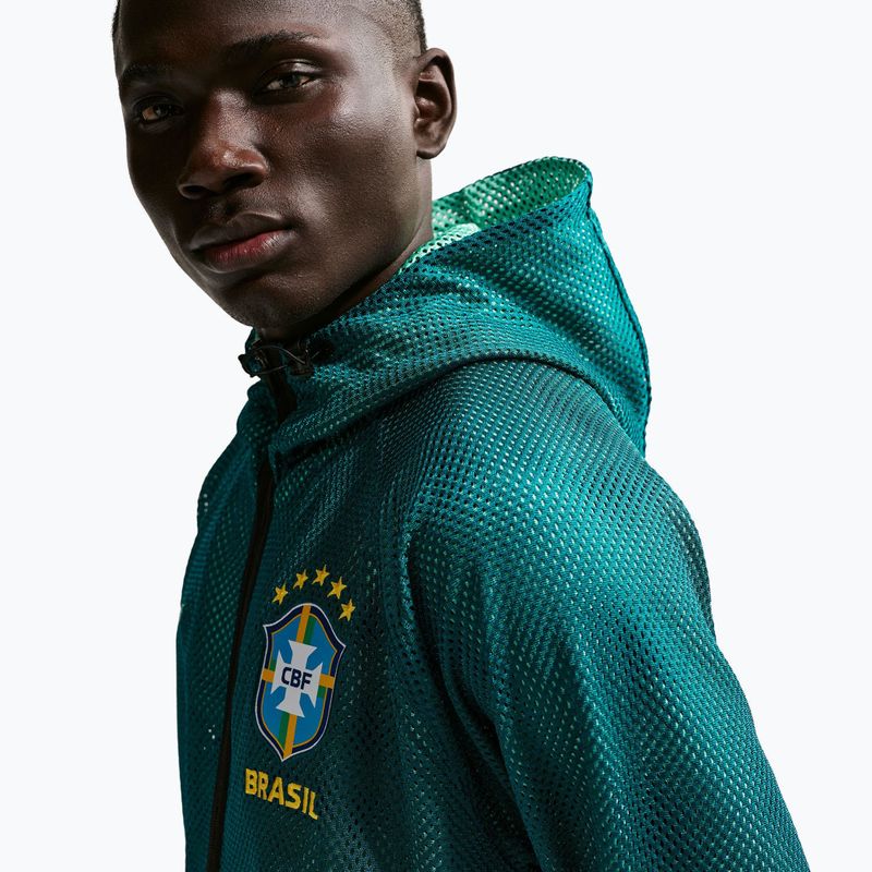 Giacca da calcio da uomo Nike Brazil Soccer Anthem geode teal/light mint/midwest gold 6