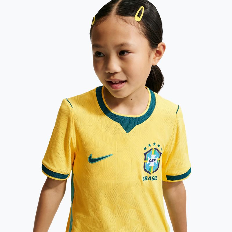 Maglietta da calcio per bambini Nike Brazil 2026/27 Match Home canary/light mint/geode teal 7