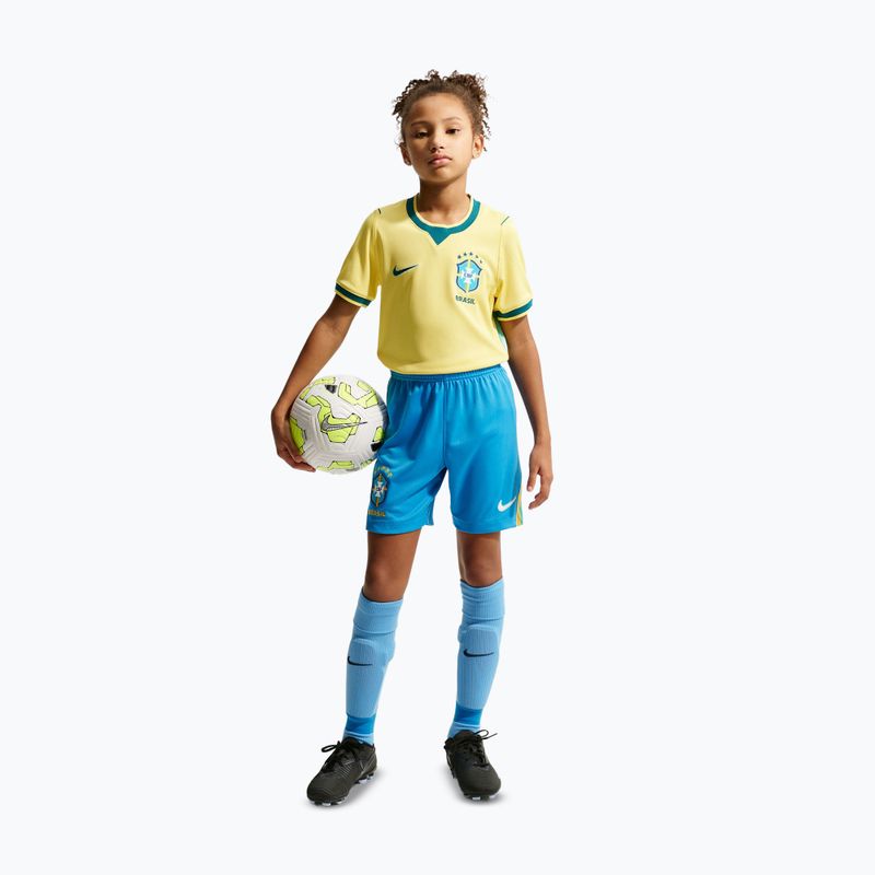 Pantaloncini da calcio per bambini Nike Brazil 2026 Stadium Home Soccer Replica light photo blue/light mint/white 2