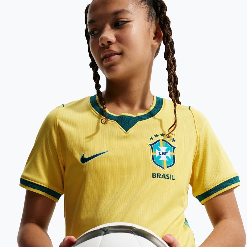Maglietta da calcio per bambini Nike Brazil 2026 Stadium Home Soccer Replica canary/light menta/geode teal 5