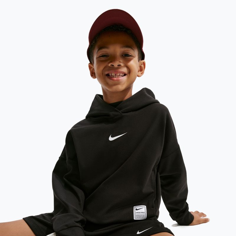 Felpa per bambini Nike Pro Dri-Fit Pullover Hoodie black/white 7