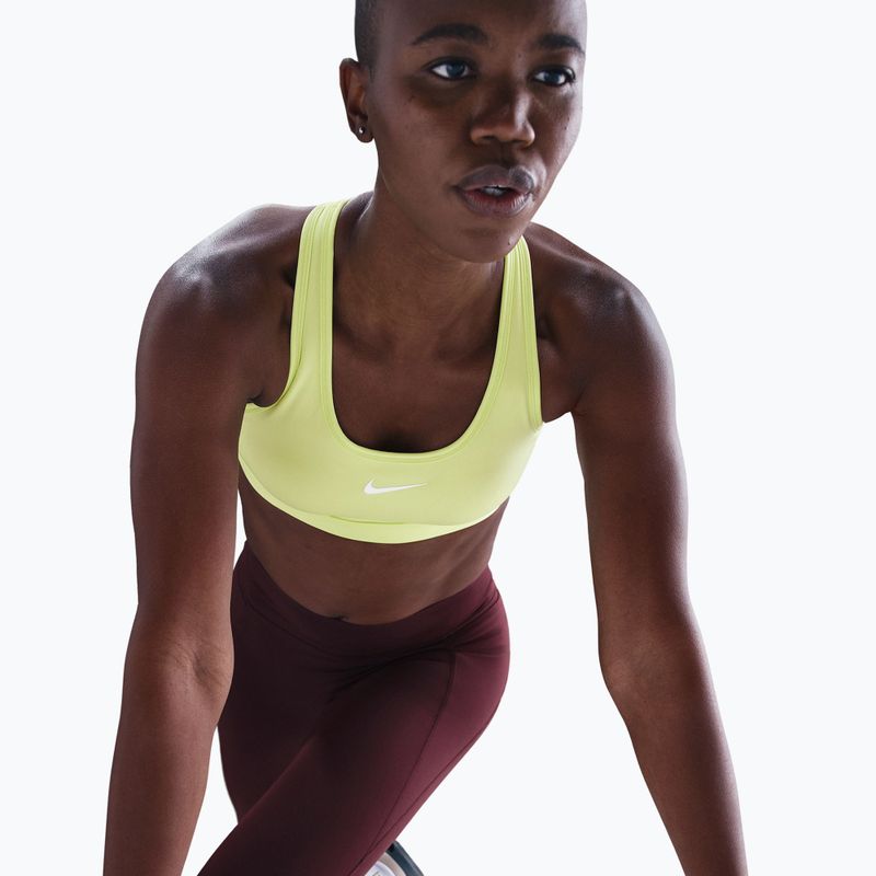 Reggiseno sportivo Nike Swoosh Medium Support Light Lemon Twist/Stone Mauve/White 4
