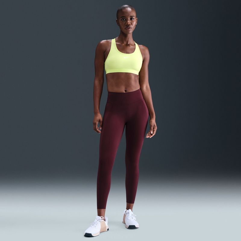 Reggiseno sportivo Nike Swoosh Medium Support Light Lemon Twist/Stone Mauve/White 6