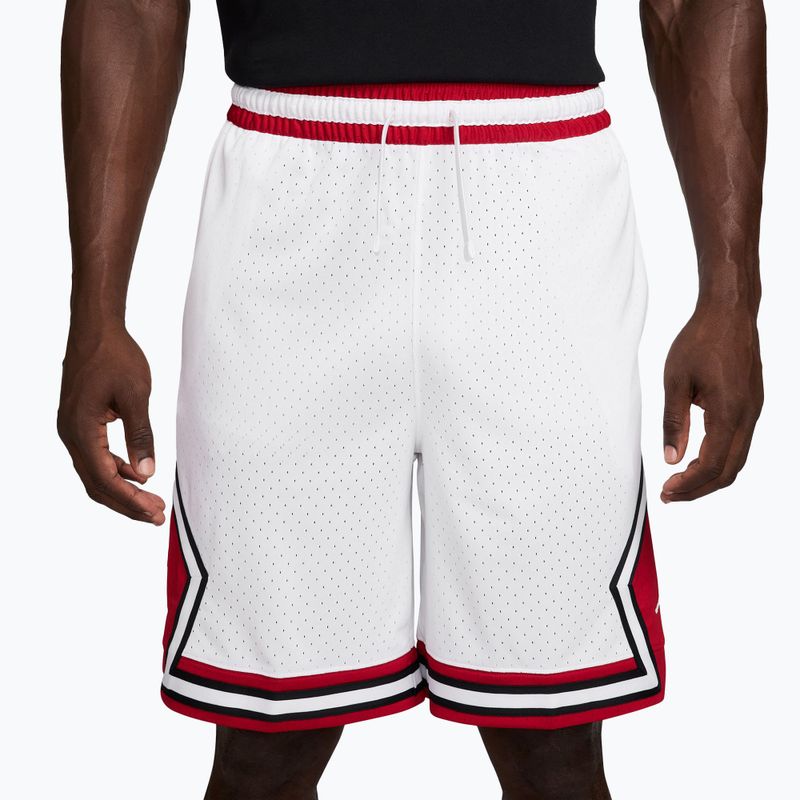Pantaloncini da basket da uomo Jordan Sport Dri-FIT 9" Diamond white/gym red/white