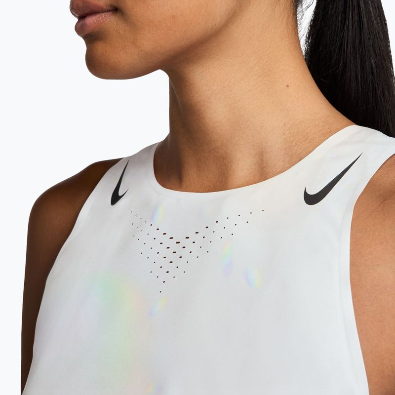 Canotta running donna Nike AeroSwift Dri-Fit ADV Cropped Tank Top off-white/black 3