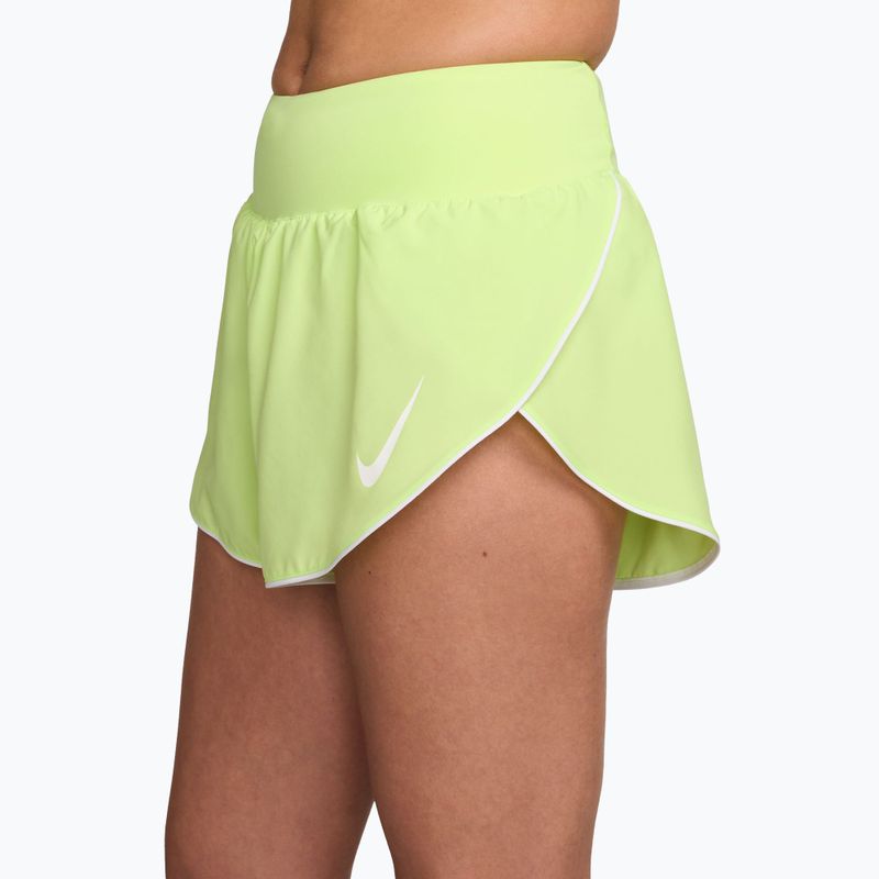 Pantaloncini da running donna Nike Tempo Swoosh Dri-Fit Mid-Rise Brief-Lined light lemon twist/white 3