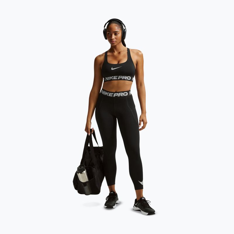 Reggiseno sportivo Nike Pro Light Support Non Padded black/white/metallic silver 2