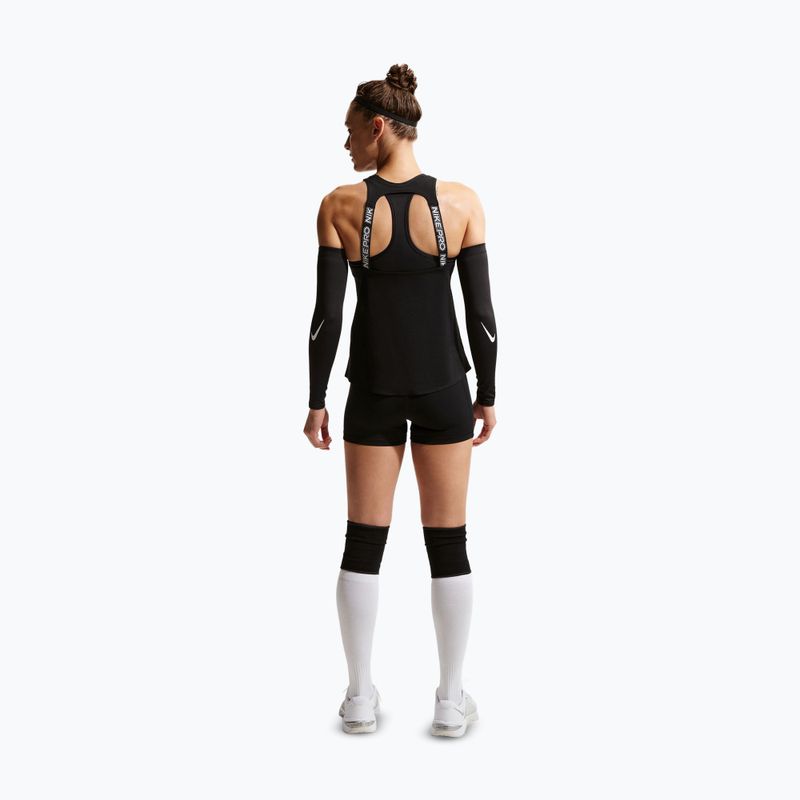 Pantaloncini da allenamento da donna Nike Pro Mid Rise Biker 3" black/white/metallic silver 3