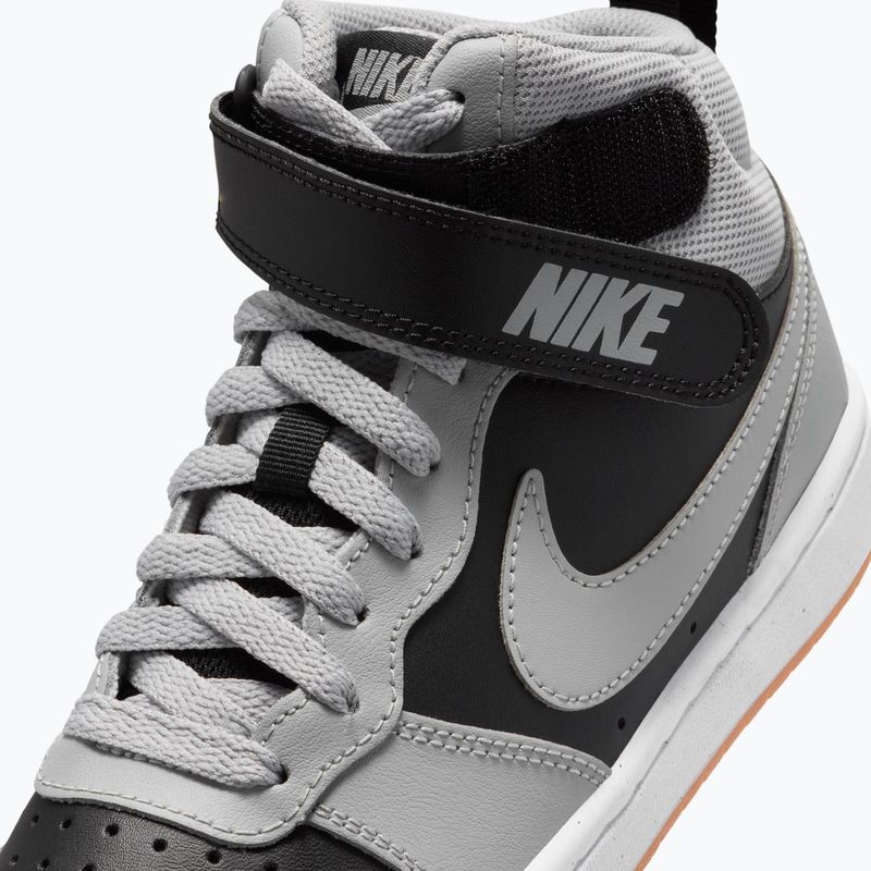 Scarpe per bambini Nike Court Borough Mid 2 black/white/gum med brown/light smoke grey 8