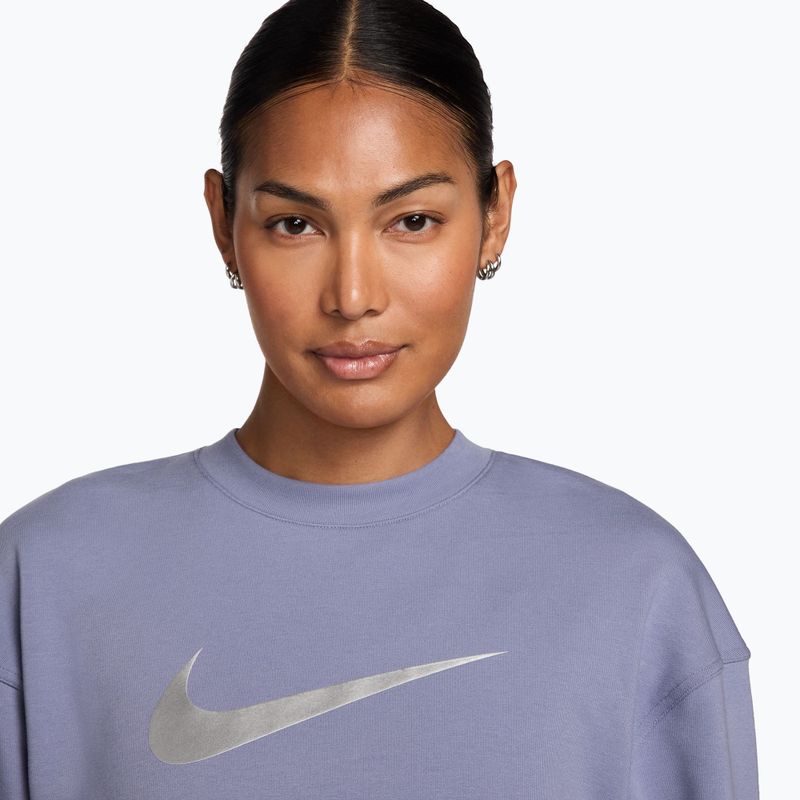 Felpa da allenamento donna Nike Pro Dri-Fit Crew Neck iron purple/metallic silver/white 3
