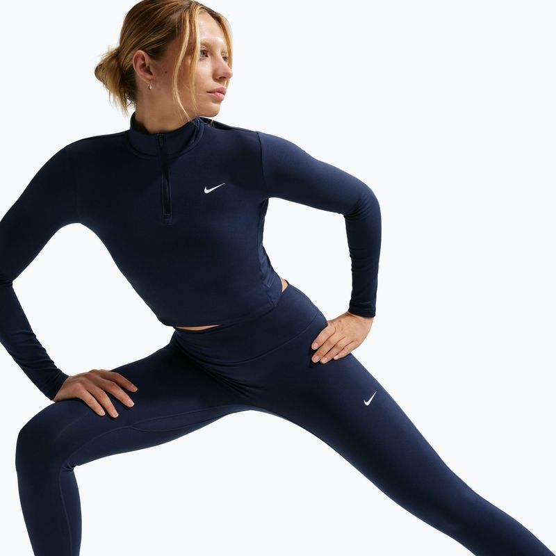 Leggings donna Nike One Seamless Front High-Waisted midnight navy/white 6