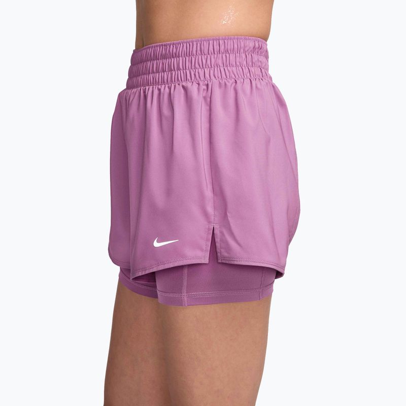 Spodenki damskie Nike One Dri-Fit High-Waisted 3" 2In1 light magenta/white 3