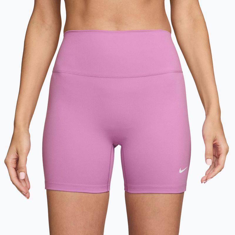 Spodenki damskie Nike One High-Waisted Biker 5" loght magenta/white