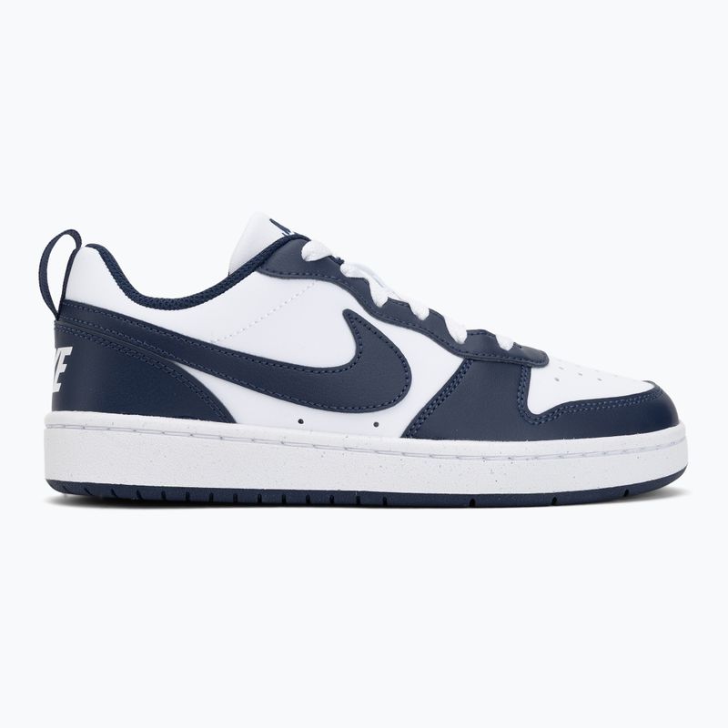 Scarpe da bambino Nike Court Borough Low Next Bloom white/white/midnight navy 2
