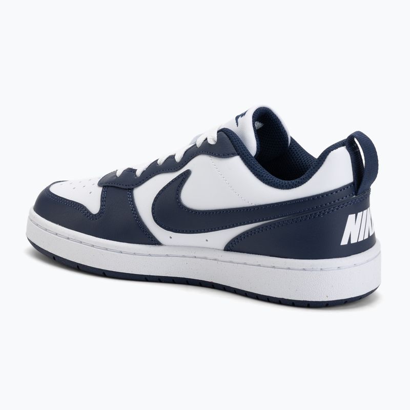 Scarpe da bambino Nike Court Borough Low Next Bloom white/white/midnight navy 3