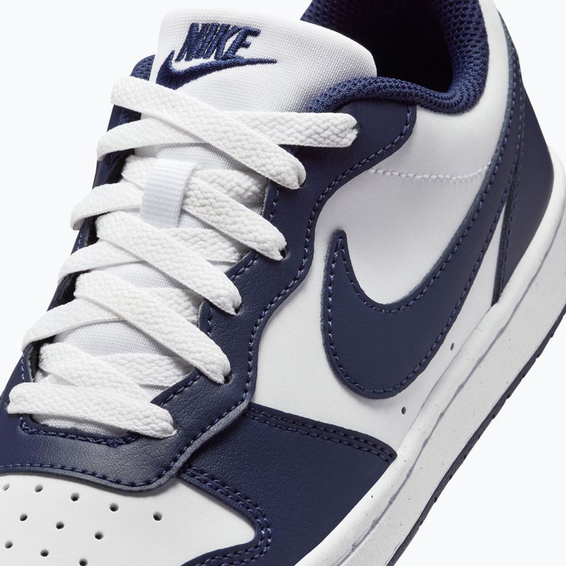 Scarpe da bambino Nike Court Borough Low Next Bloom white/white/midnight navy 8