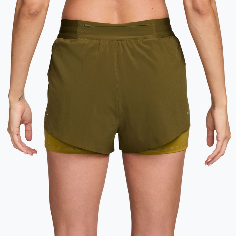 Pantaloncini da running donna Nike Swift Mid-Rise 2in1 Olive Flak/Peat Moss 2